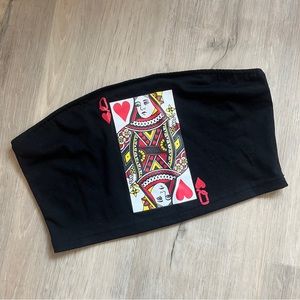 Queen Playing Card Tube Top